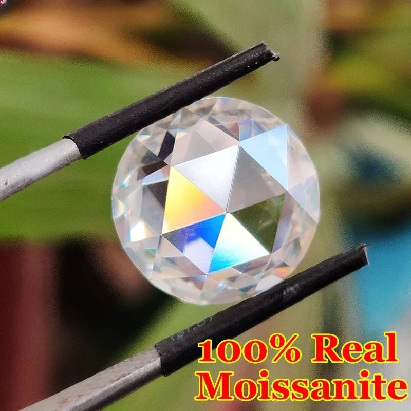 Butterflykiss[ Special Cut ] 2mm-4ct Round Flat Rose Cut Moissanite Diamond D Color Moissanite Loose Stone For DIY Fine Jewelry