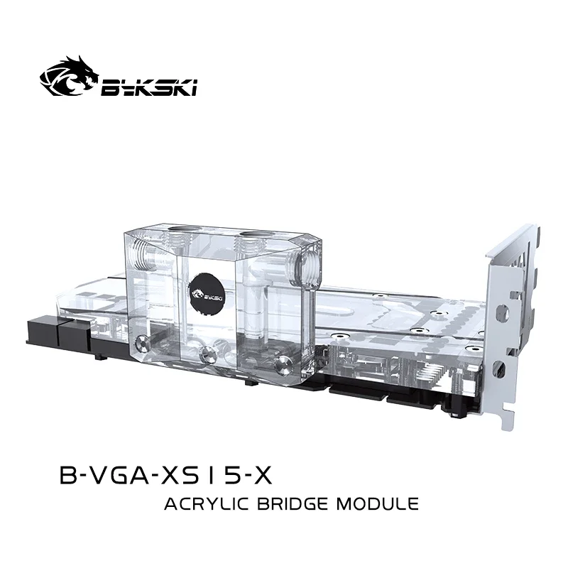 BYKSKI L-shaped bridge module for GPU Water Block Acrylic Multifunctional Change Direction Top-Side B-VGA-XS15-X