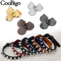 100pcs Plastic Cone Spike Rivet Stud Sew on Rivet Beads for DIY Necklace Collar Choker Bracelet Punk Jewelry Making Accessories