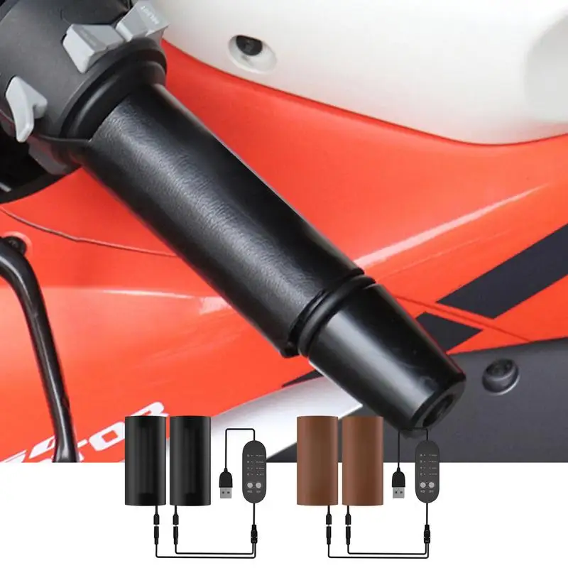 

Motorcycle USB Heated Grips Handlebar Grips Gear Warmer Electric Heated Grip Cover Anti Vibration Anti Slip Hot Handlebar