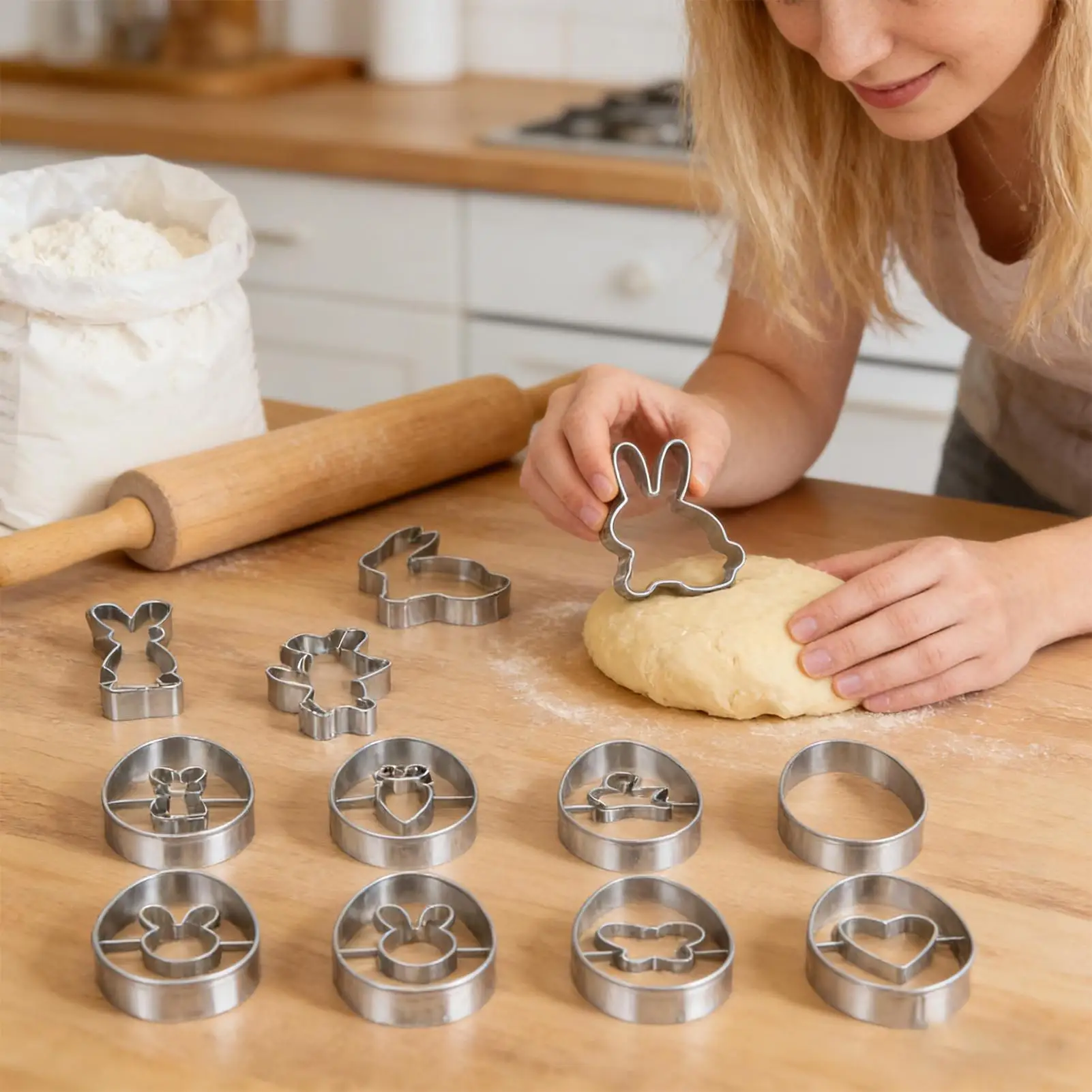 

Cookie Cutter 13-Piece Stainless Steel Baking Supplies Easter Biscuits Cutter for Cutting Pastry Fondant Holiday Spring