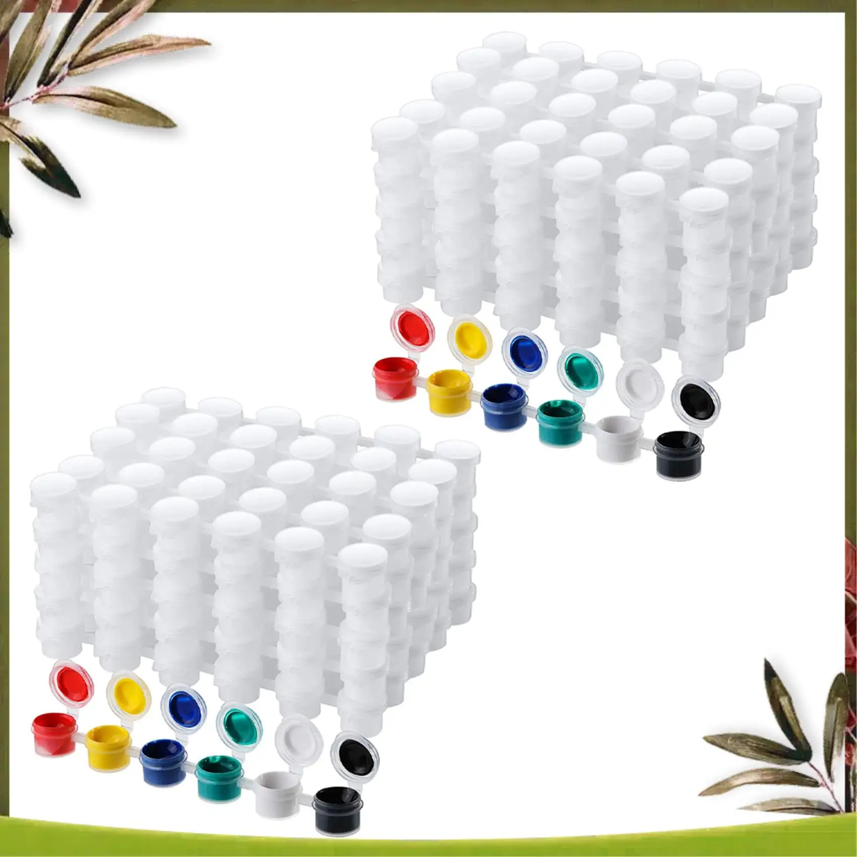 New-100 Strips Empty Paint Strips Paint Cup Pots Clear Storage Paint Containers Mini Painting Cup Pot 3Ml/ 0.1 Oz