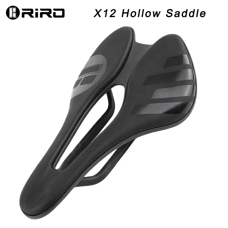 RIRO MTB Carbon Fiber Saddle Ultra-light Hollow Road Bike Cushion Mountain Bicycle Comfortable CR-MO/EVA/Nylon Seat Cycling Part