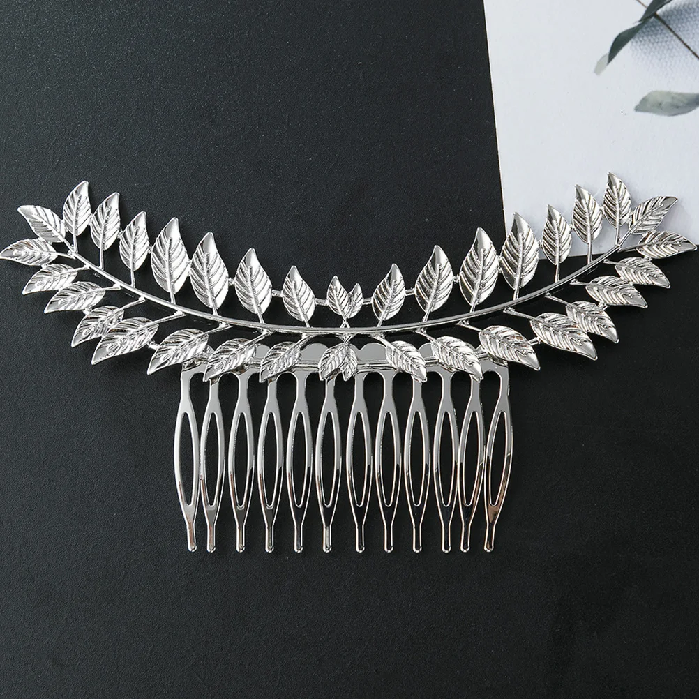 2 قطع سبائك معدنية مشط الشعر يترك النمذجة دبوس الشعر الأزياء الجانب كليب للنساء الفتيات مهرجان حزب تصفيفة الشعر التبعي #1