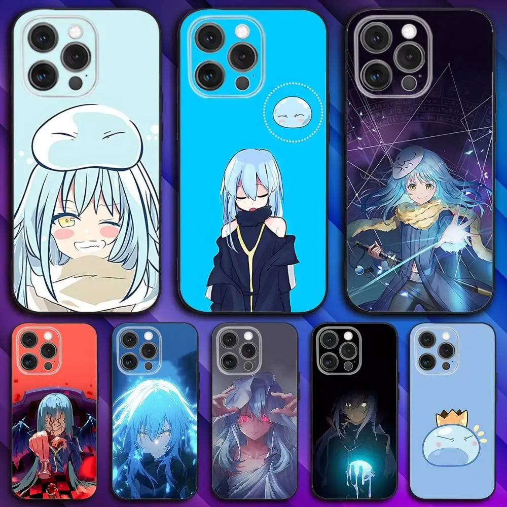 

R-Rimuru T-Tempest Slime Phone Case For iPhone 16,15,14,13,12,11,Pro,Max,Plus,X,XS,SE4,E,Mini,Soft Black Case