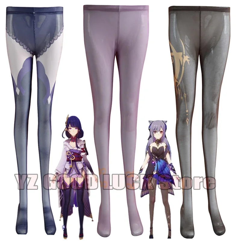 Genshin Series Impact Mona Yun Jin Beelzebul Cosplay Cute Stockings Panty-hose Men Women JK Uniforms Over Knee Socks Gifts