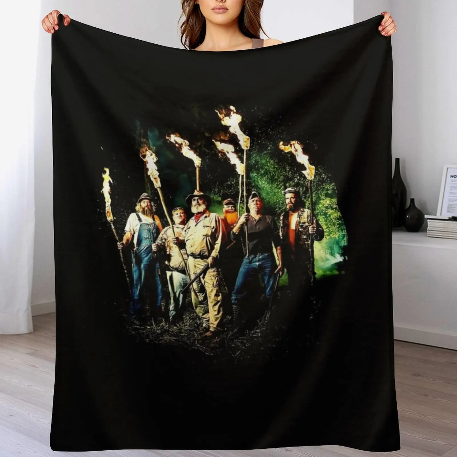 Mountain Monsters American Cryptozoology Themed Reality Throw Blanket Luxurious Soft Blanket Holiday Gift for Family