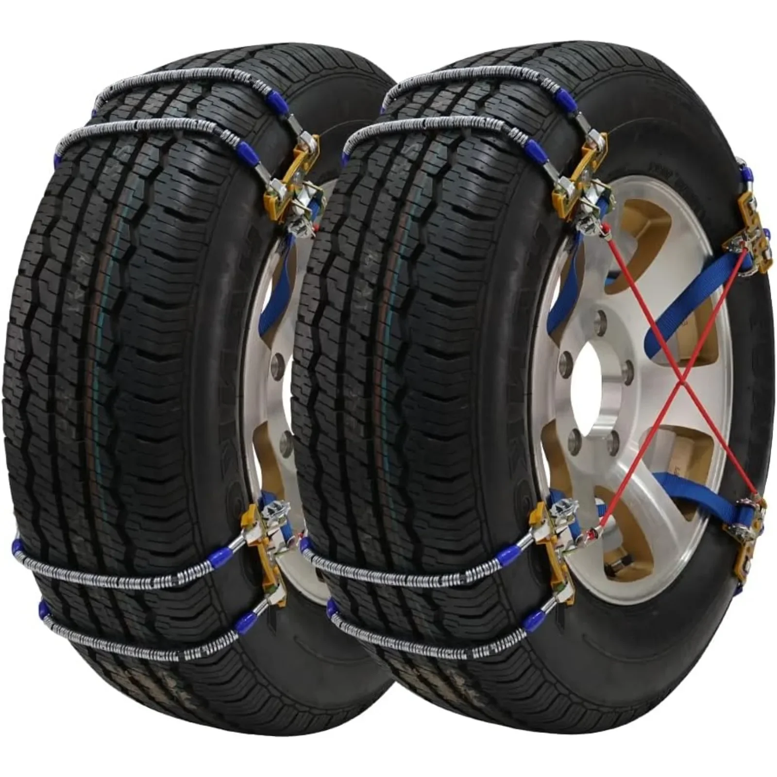 US  Snow Chains,Cable Tire Chain for Passenger Cars, Pickups,and SUVs, Universal Adjustable Em ergency Portable Snow Tire Chains