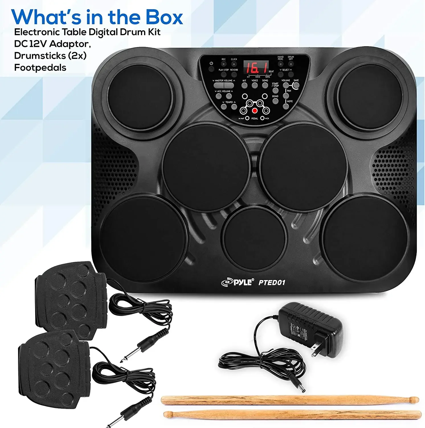 LATEST OFFER Portable Drums, Tabletop Drum Set, 7 Pad Digital