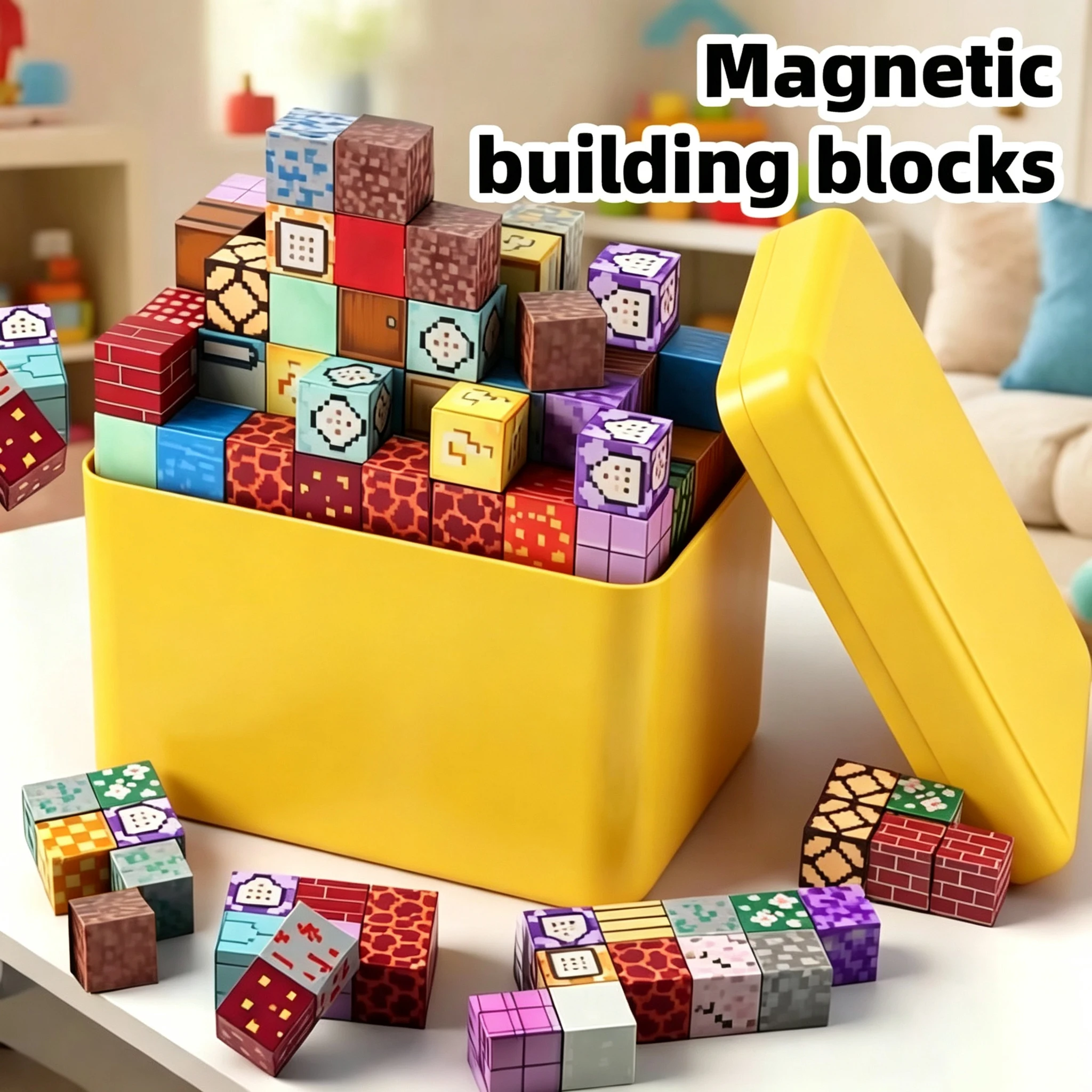 Send Magnetic Building Blocks Toys, Tabletop Assembly Games, DIY Assembly Jigsaw Puzzle Sets, and Interactive Toys for Parents a