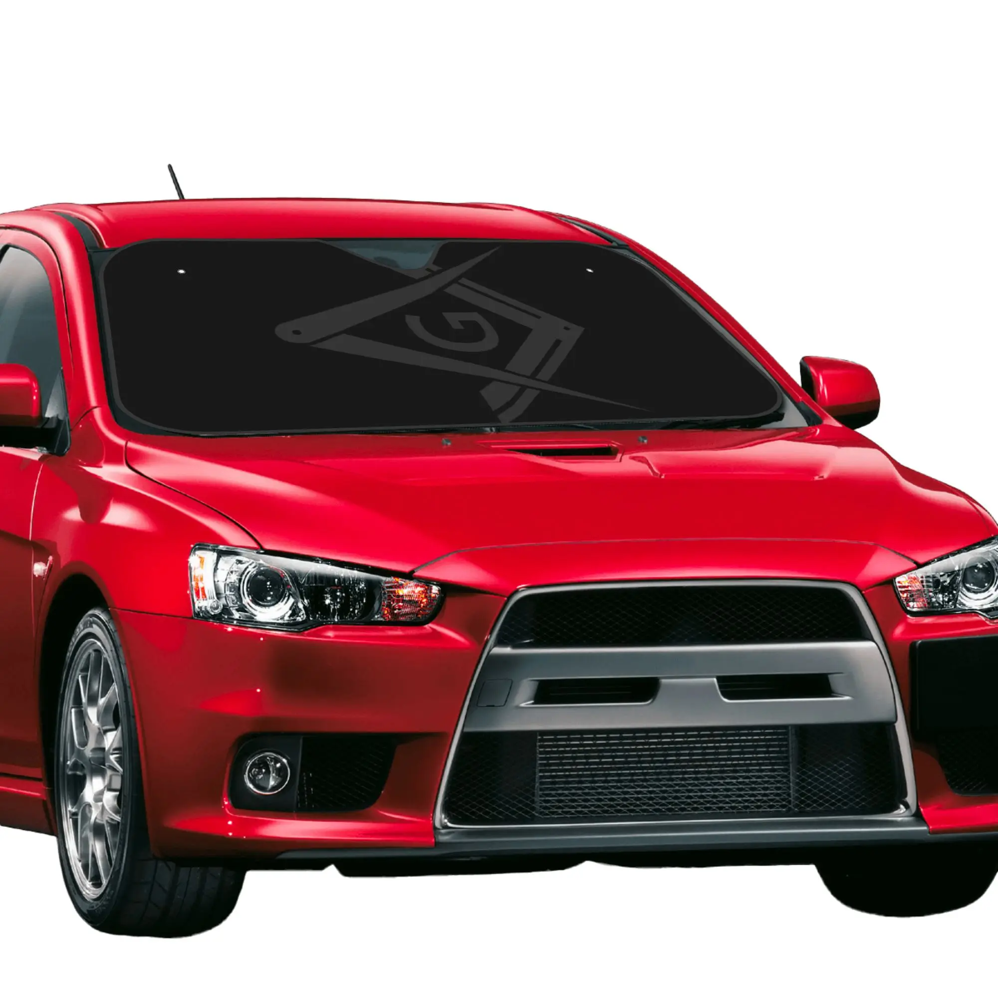 Freemason Stealth Square And Compass Masonic Symbol Car Front Windshield Sun Visor Heat Insulation  Aluminum Foil Auto Visor