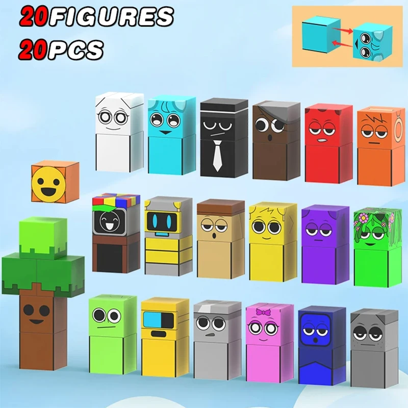 Bloc de construction magnétique Cube Mine World Set pour garçon fille enfant âgé de 3 ans + bricolage modèle enfants tige jouet sensoriel cadeau de noël