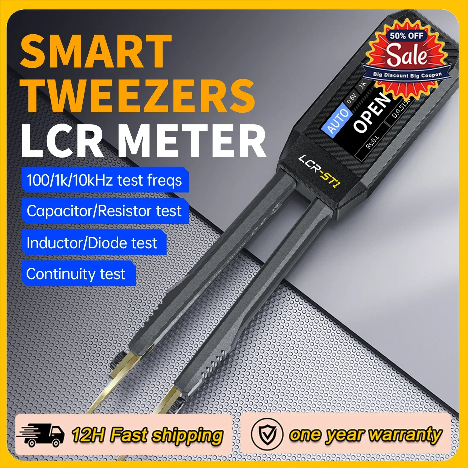 

FNIRSI LCR-ST1 Мини-умный пинцет LCR SMD ESR тестер сопротивления емкости индуктивность непрерывность диод тест инструменты для измерения