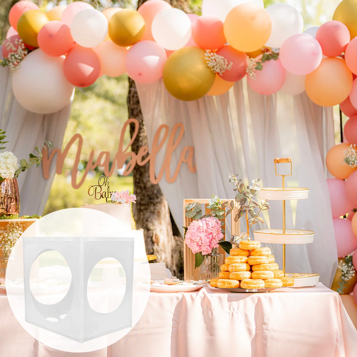 

1Pcs 11 Holes Balloon Measuring Box Transparent Burr Free Plastic Sizer for Consistent Balloon Arch Column Decoration At Any