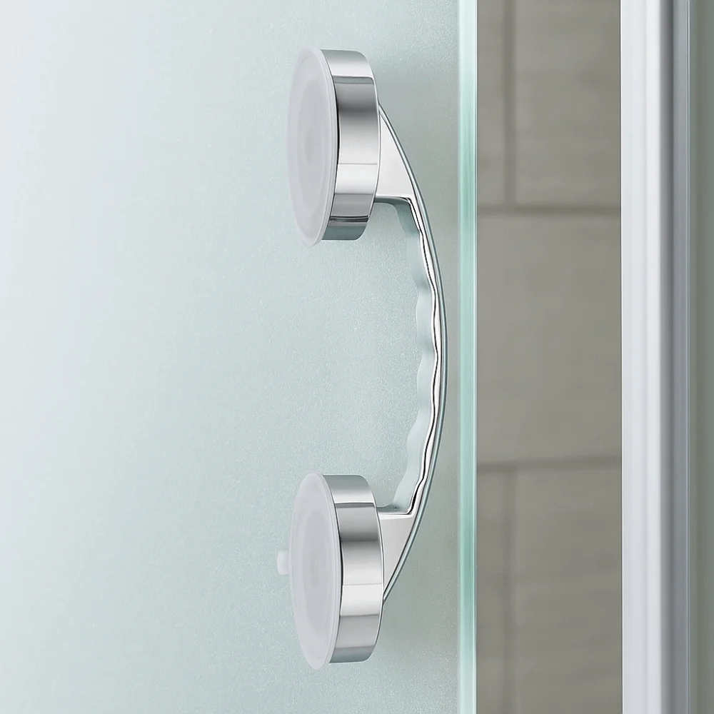 Barres de sécurité puissante, barre d'appui à ventouse, sans poinçon, barres d'appui de douche de 7.7 pouces, barre de poignée à aspiration en plastique argenté pour handicapés