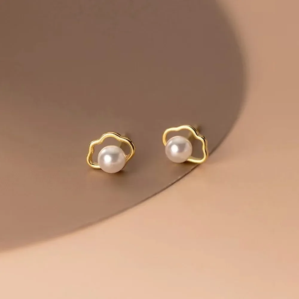 

925 Silver Pearl Beads Stud Earrings Setting Base Diy Jewelry Making Findings&Components No Pearl E060