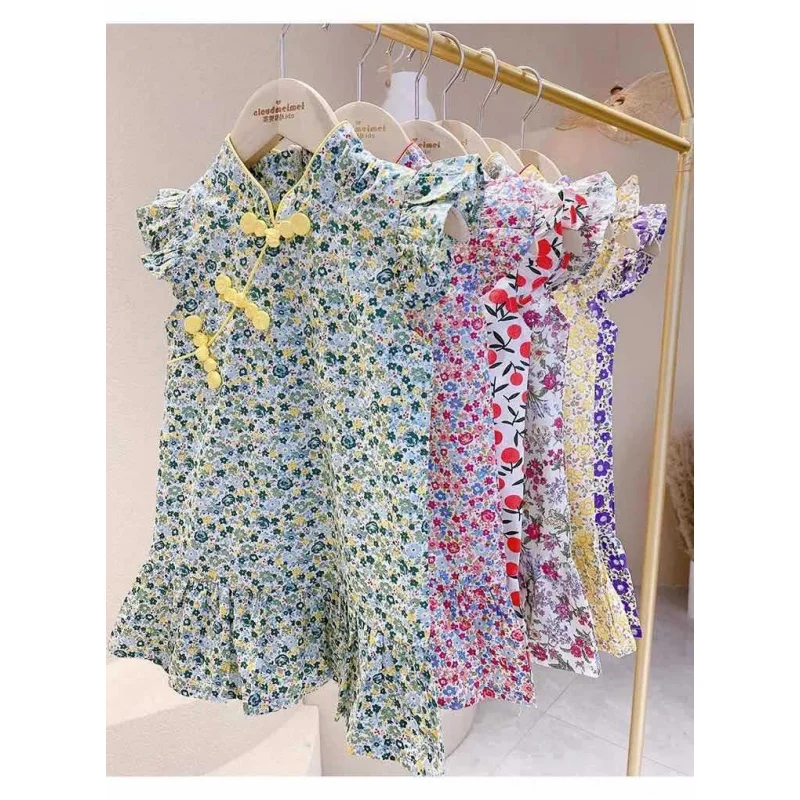 

2024Girls' Summer Dress Children's Sweet Princess Dress Baby Dress Children's Clothing Short Sleeve Robe Dress-WSNY