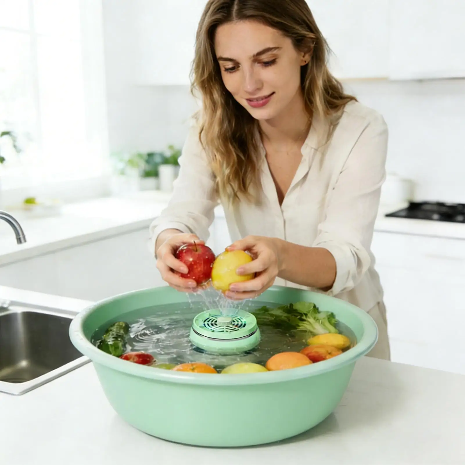 

Fruit Washing Machine Food Purifier Waterproof Long-lasting Cleaning Machine Electrolysis Purified Fruit Cleaning Device For