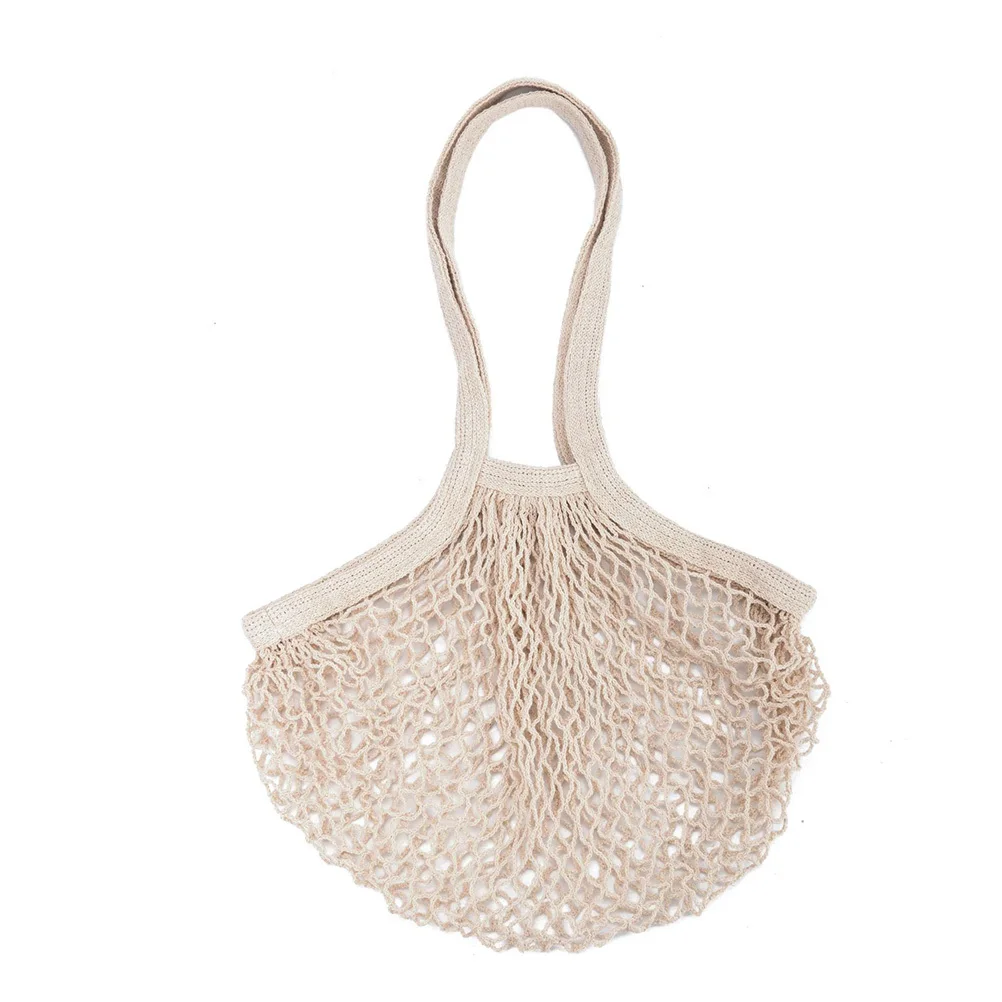 

2Pcs Pure Cotton Handbags Knitted String Net Bags Lightweight Practical for Shopping Beach Travel Outdoor Storage