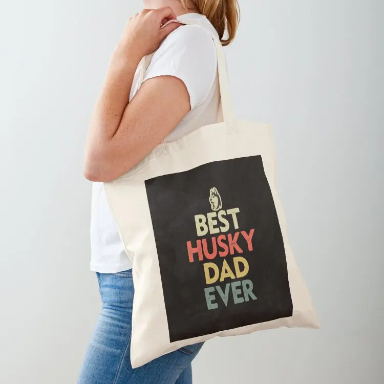 

Best husky dad-retro Tote Bag shopper bag woman the tote bag handbag Women's beach bags