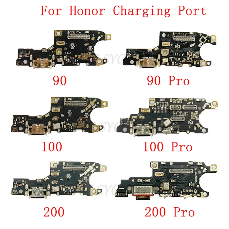 USB Charging Port Board Flex Cable For Honor 90 Pro 100 Pro 200 Pro Charging Connector Repair Parts