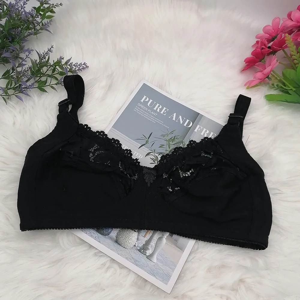 Transparent Summer New Wireless Bras For Women Comfortable Underwear Breathable sexy lace Lingerie Plus Size 34-44 C D Cup C31