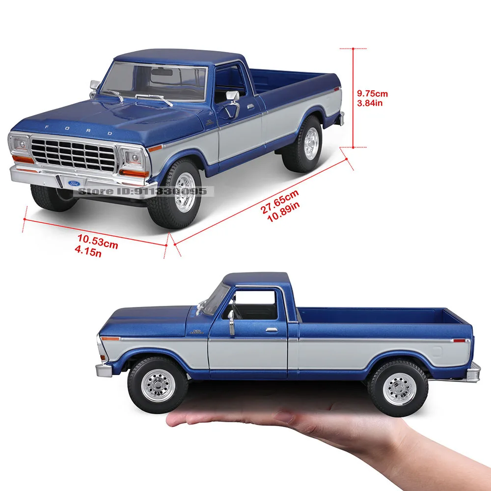 Maisto 1:18 1979 Ford F150 Pick up Navy blue Brand Alloy Car Model Static Die Casting Model Collection Gift Toy Gift