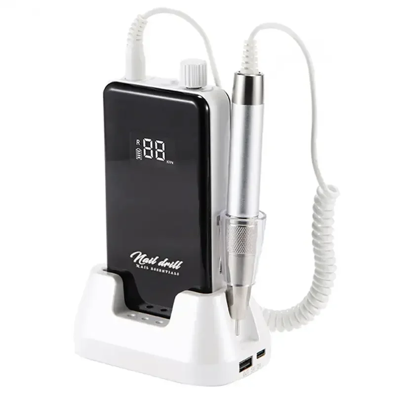 Promozione 40000rpm macchina per Manicure silenziosa elettrica senza spazzole 120w trapano per unghie senza fili ricaricabile con Base di ricarica da tavolo