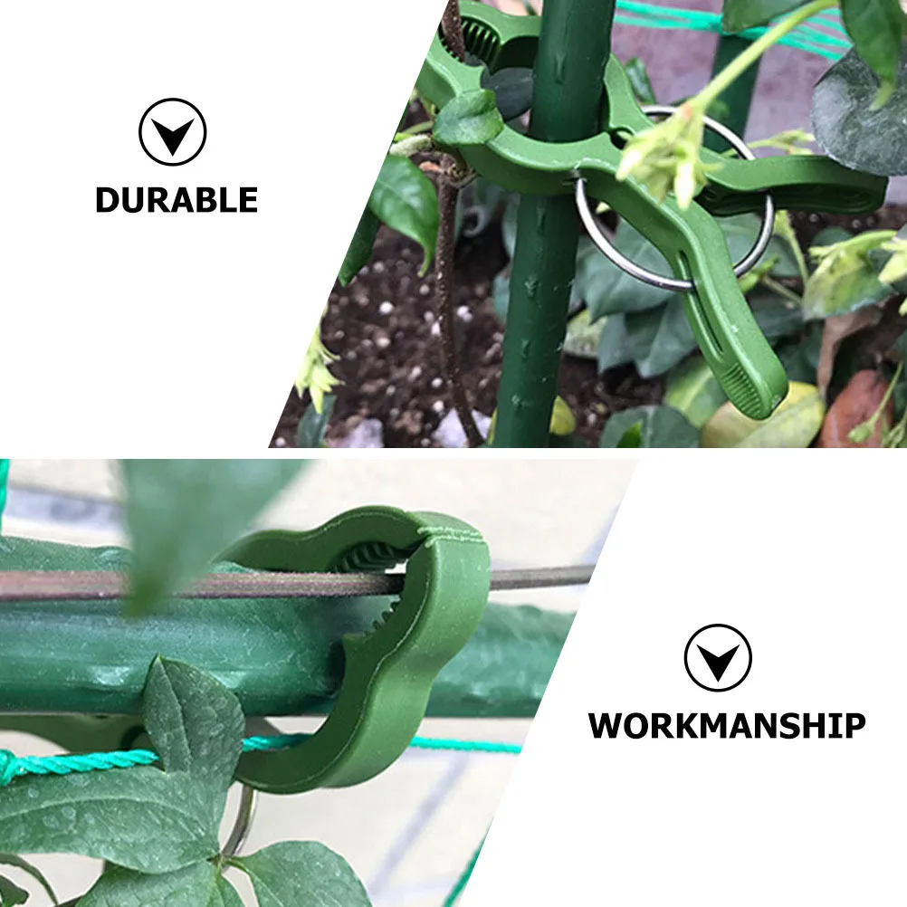 

25pcs Orchid Clips Plant Stalk Holders Garden Plants Fixed Clip Durable Plastic Iron Support Tomato Flower Fixer Gardening Clips