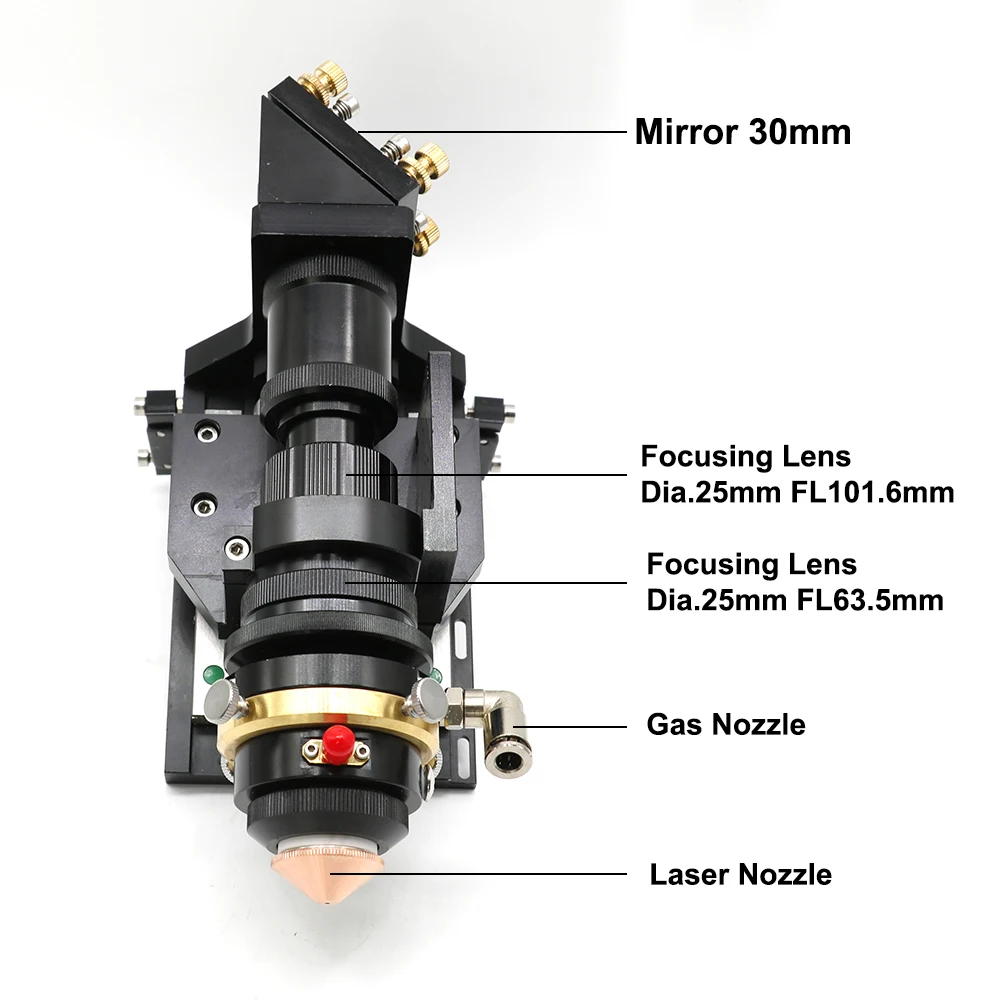 QDHWOEL 150-500W CO2 Laser Cutting Head Metal Non-Metal Hybrid Auto Focus For Laser Machine