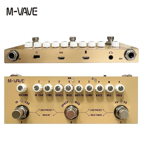 M-vave Cube BABY Pedal multiefectos recargable para guitarra acústica eléctrica grabación interfaz de Audio función Pedal Cuvave