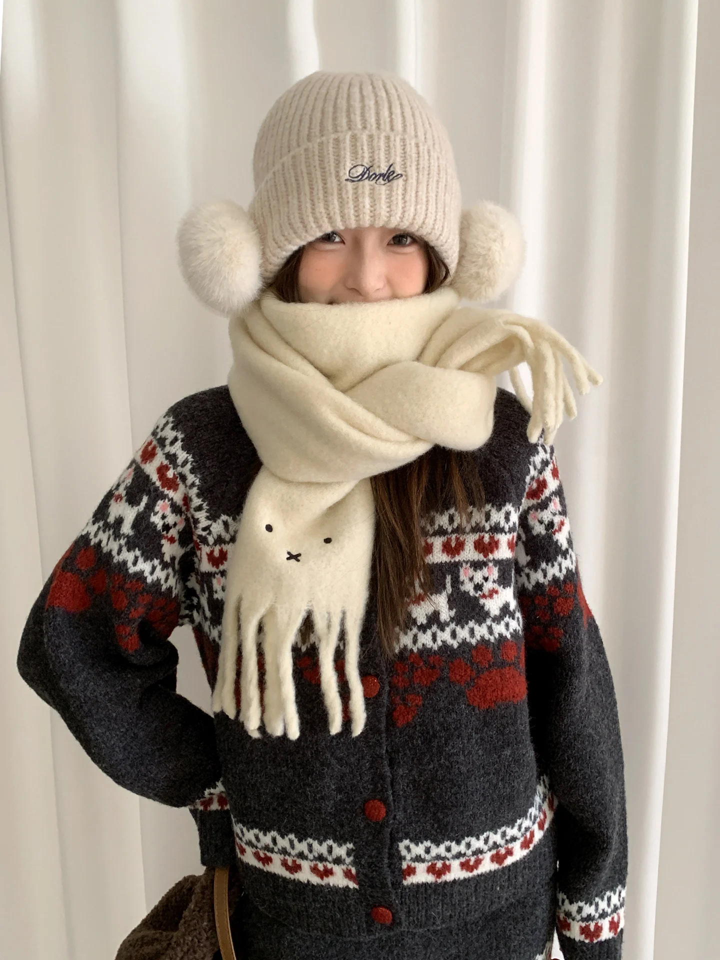 

Hanfu Solid Color Scarf For Women New Autumn And Winter Atmosphere Versatile Student Neck Warmer