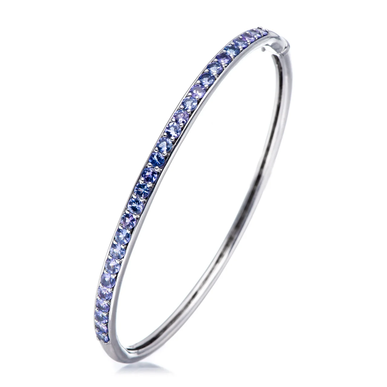 

GESIDE Tanzanite Rhodium Over Sterling Silver Bangel