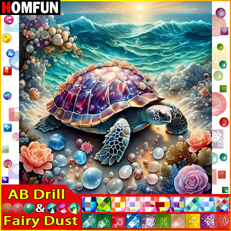 HOMFUN Fairy Dust AB Diamond Painting Cross Stitch Pattern 5D Diamond Embroidery 