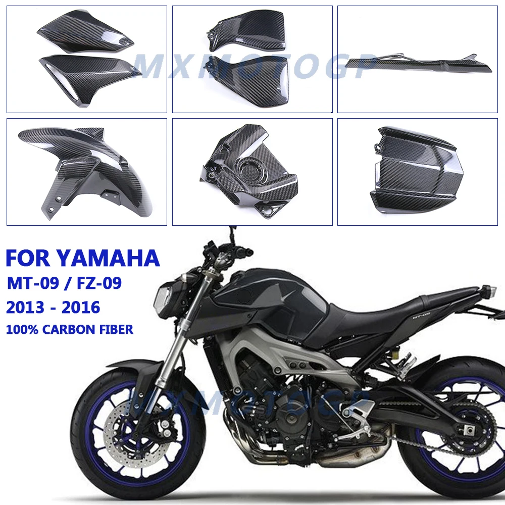 

For YAMAHA MT 09 MT09 FZ 09 FZ09 2014 2015 2016 100% 3K Carbon Fiber Fender Side Panels Full Fairing Kits Motorcycle Accessories