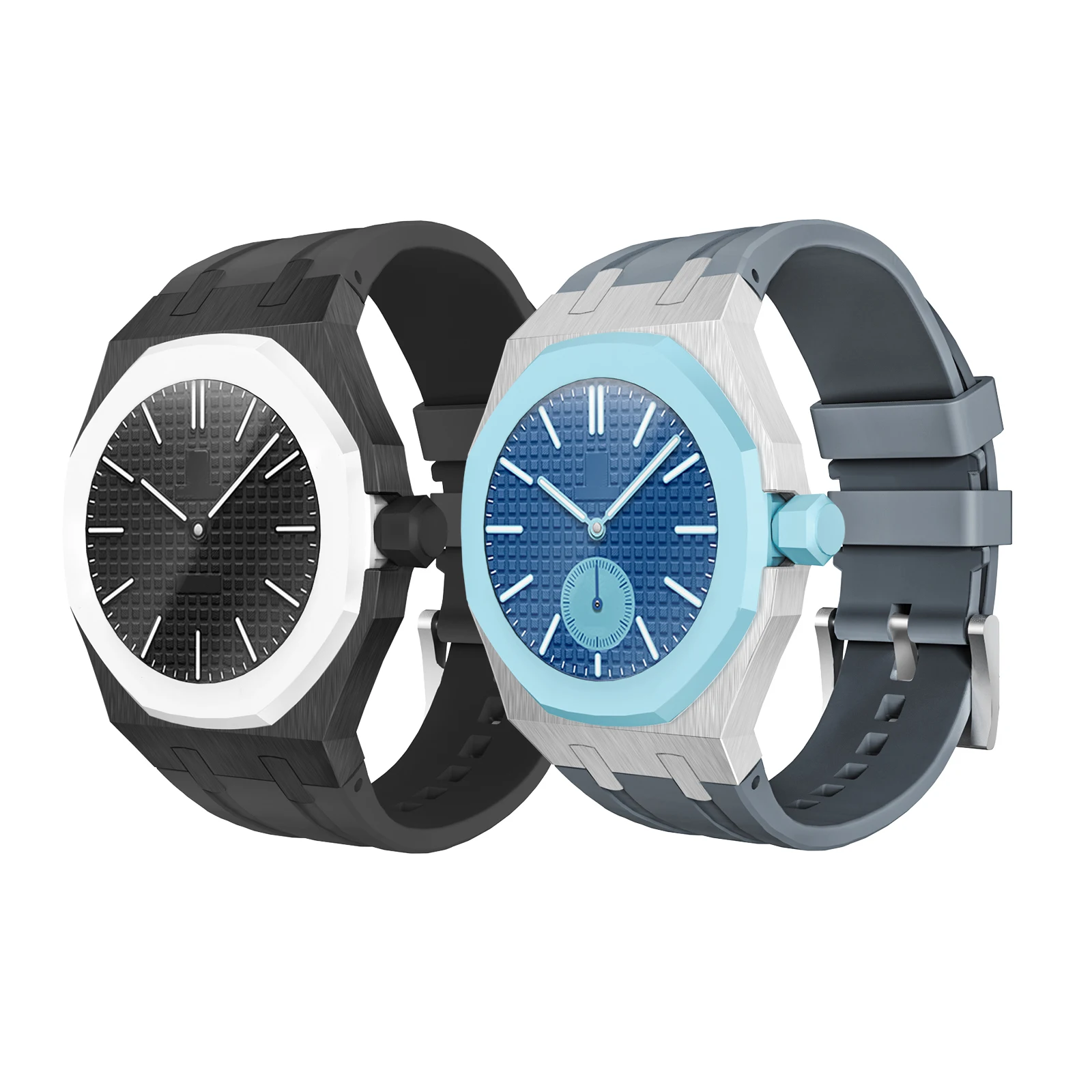 2IN1 Metal Case+Silicone Strap For Swatch X AP Roya Po Pocket Watch Changer To Wristwatch Integrated Modification Accessories