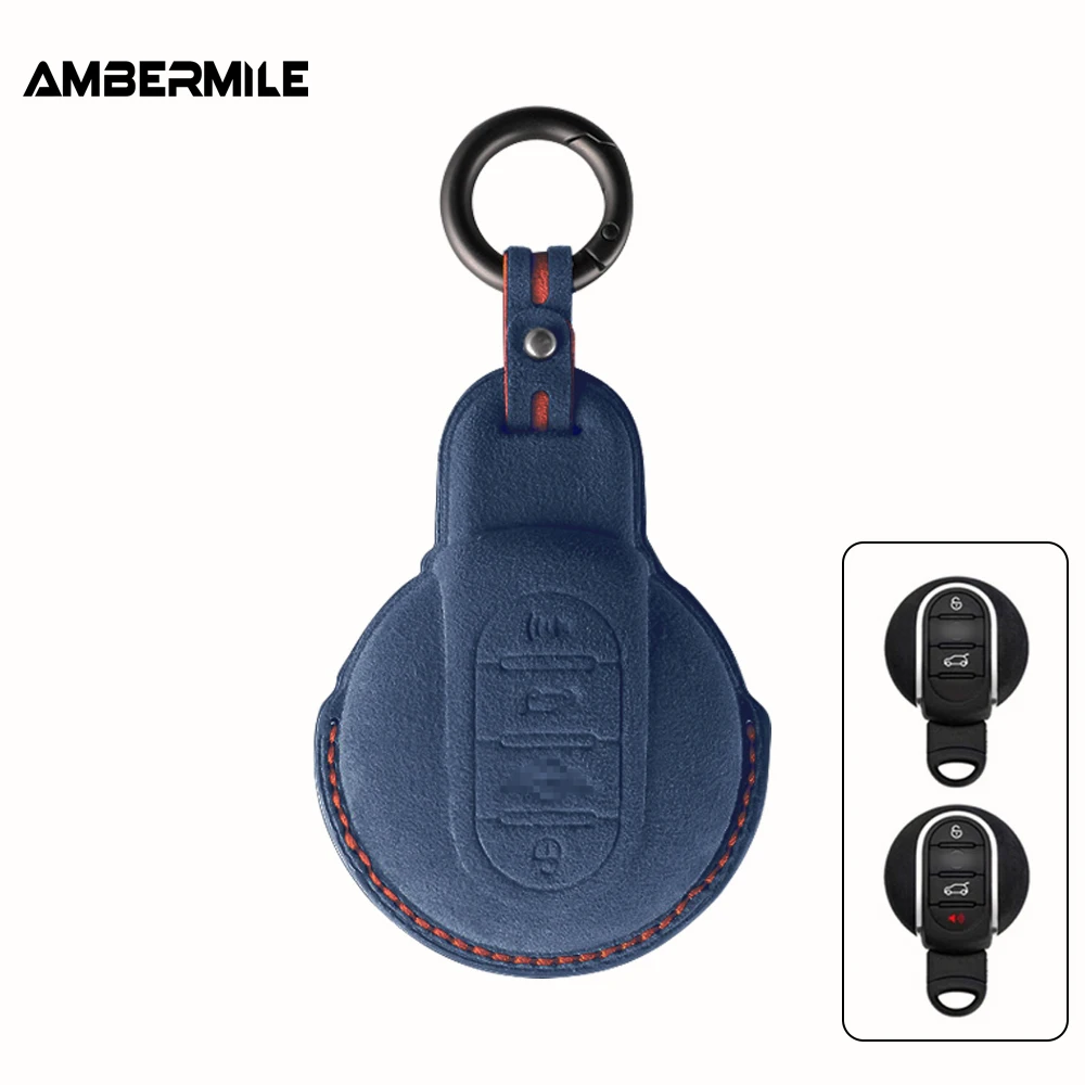 Car Remote Key Case Cover Shell for BMW Mini Cooper S Clubman F54 F55 F56 F57 F60 Countryman Italy Super Suede Fob Keychain - view 4