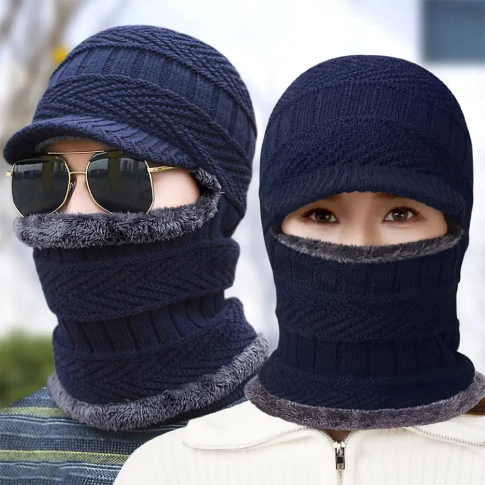 

Зимние шапки, утолщенные ветрозащитные теплые вязаные шапки на плюшевой подкладке для мужчин и женщин, спортивные мотоциклетные термоголовные уборы для спорта на открытом воздухе