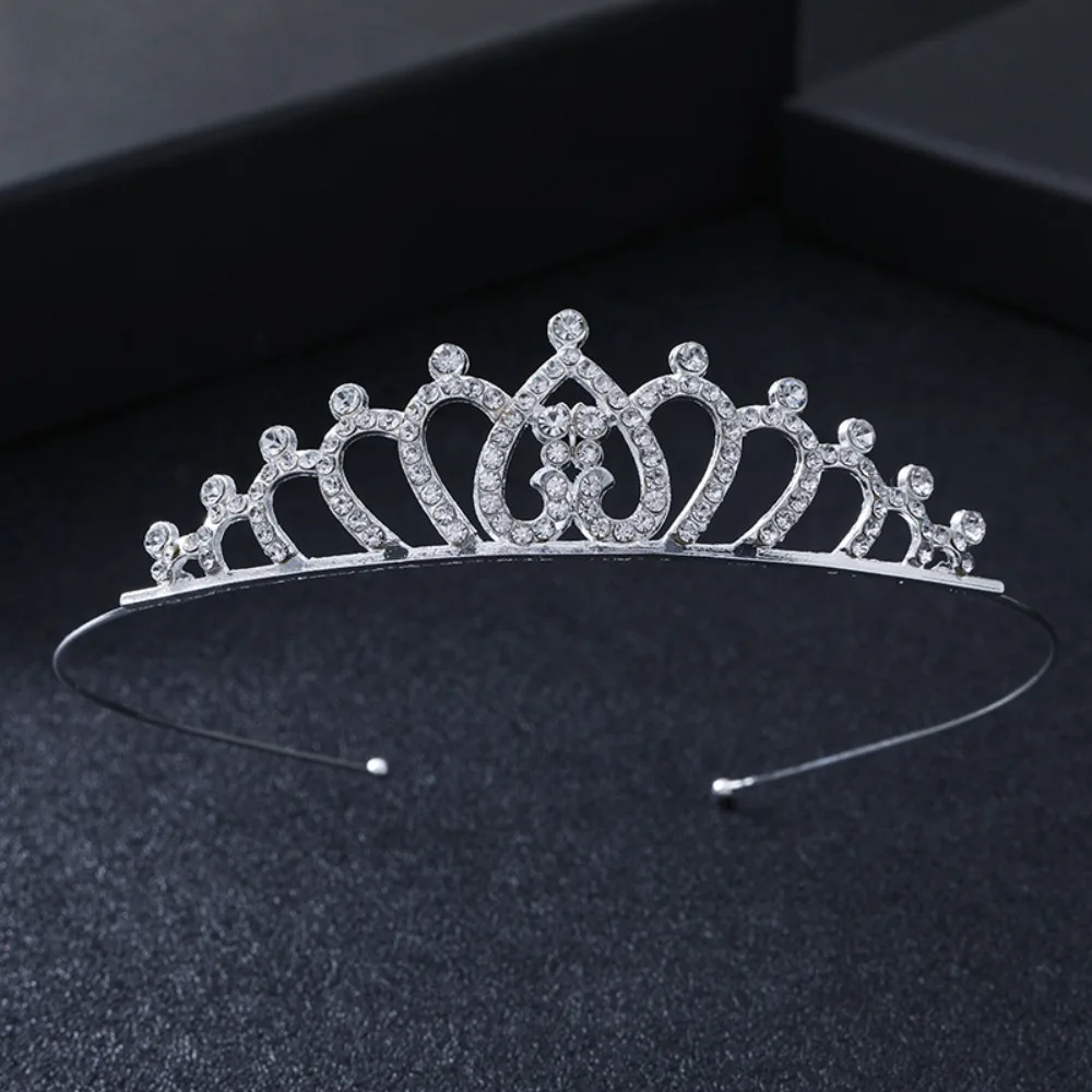 Crown Headband Children Crystal Rhinestone Crown Crystal Tiara Fashion Alloy Hair Jewelry Bridal Wedding Tiara Hair Ornament