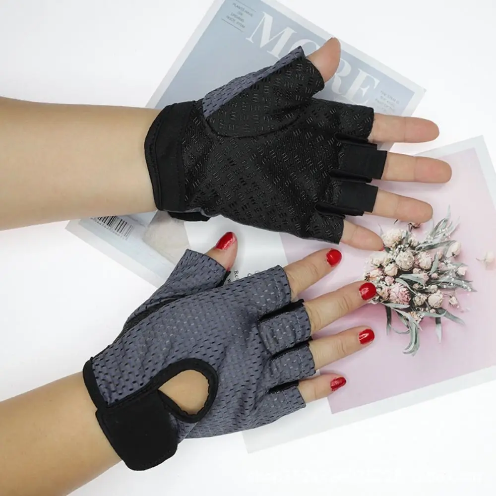 Bodybuilding Workout Cycling Fingerless Gloves Non-slip Breathable Sport Gloves Gym Training Fishing Gloves Men Women