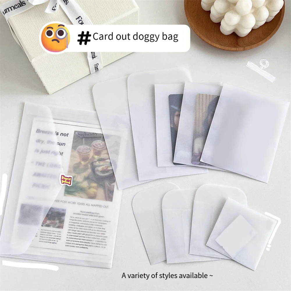 10PCS Envelope Packaging Bags Card Storage Bags Stationery Protective Bags Translucent Packaging Bags Translucent Waterproof INS