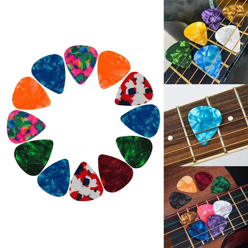 12PCS Guitar Picks Plectrum Celluloid Acoustic Electric Guitar Acoustic Electric Bass Accessories Plectrum Mediator