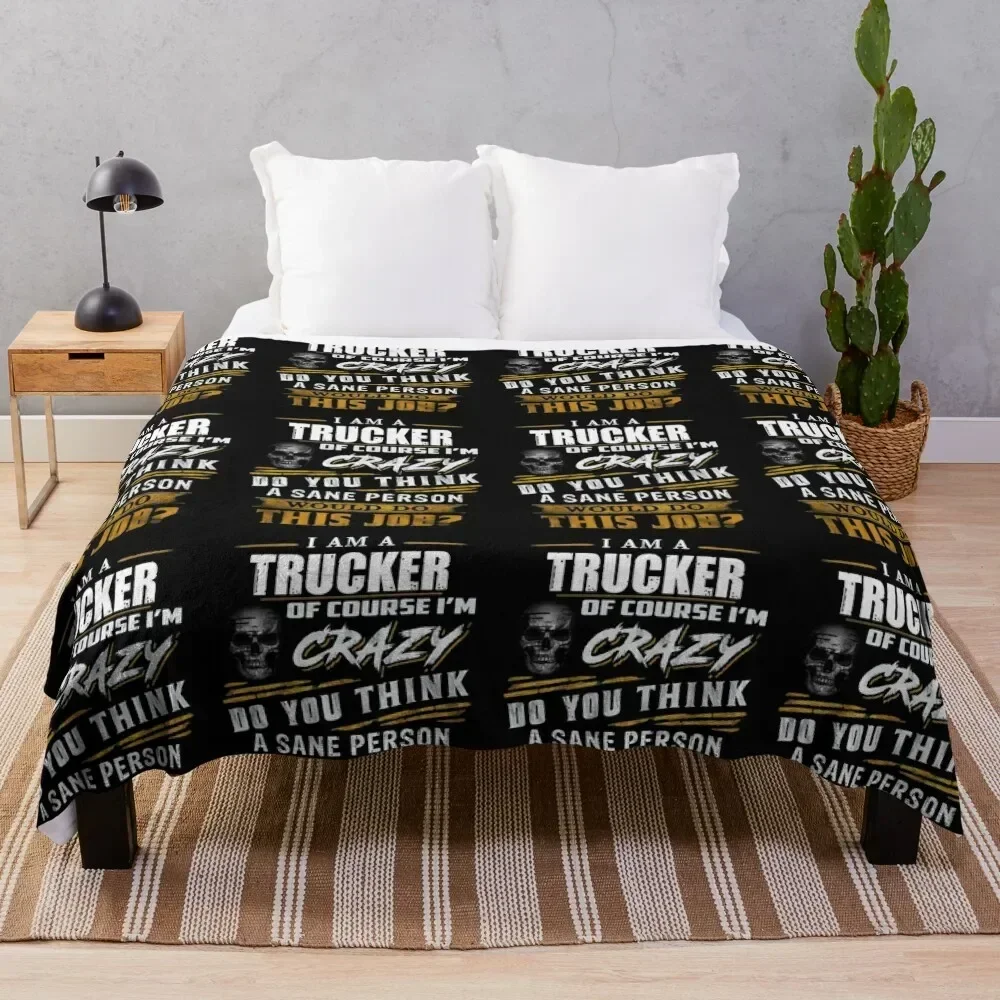 

Funny Trucker Throw Blanket Beach Comforter Blankets