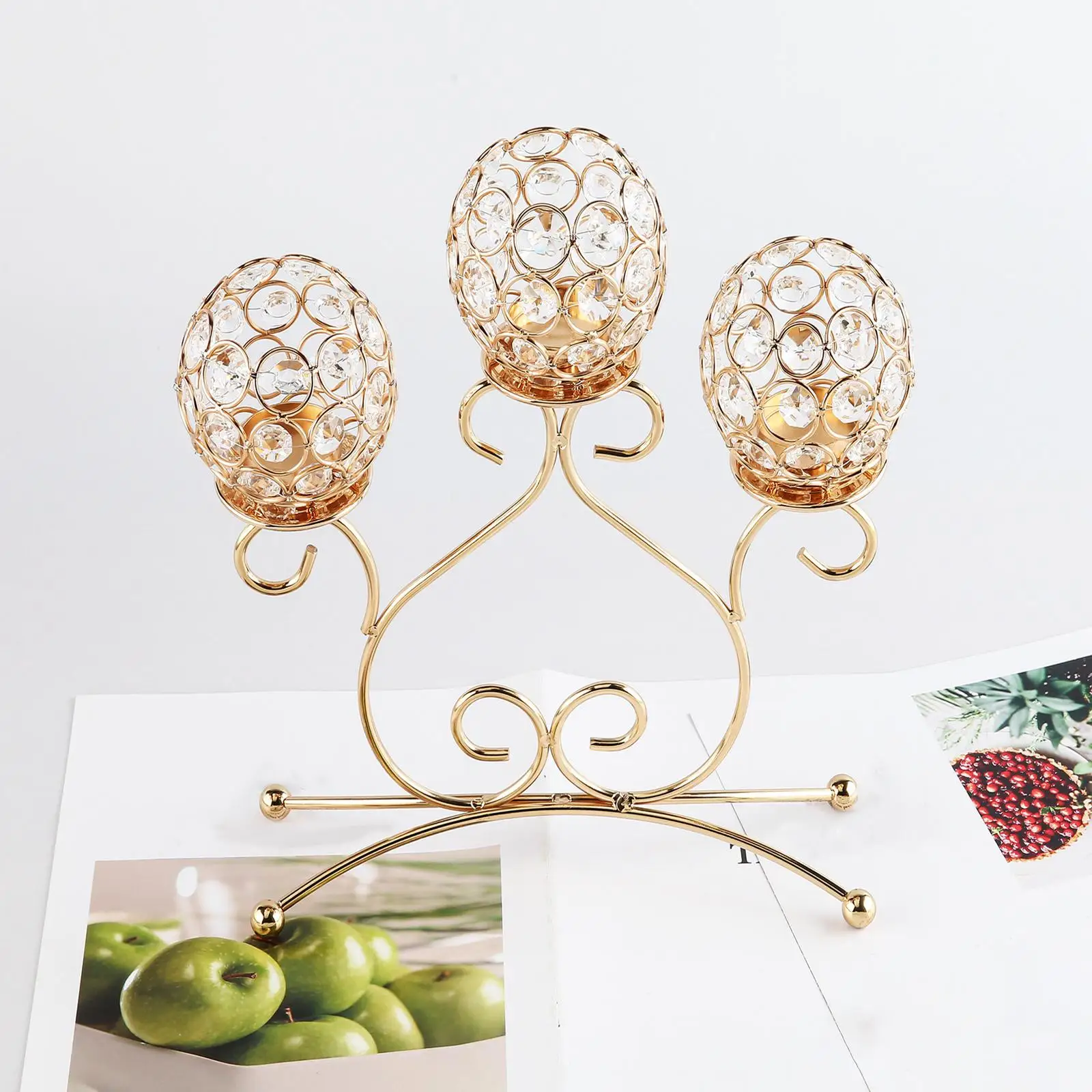 Metal Tealight Candelabra Home Decor Sophisticated Decorative Candlestick for Tabletop