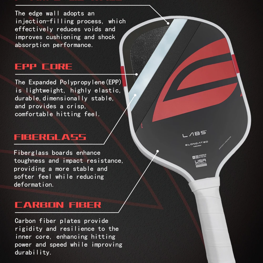 Boomstick T700 Pickleball-Schläger 16mm Dicke Pro EPP+EVA-Schaum TPU-Kante Superlanglebig Training Individuelles LOGO Verfügbar – Detail 5
