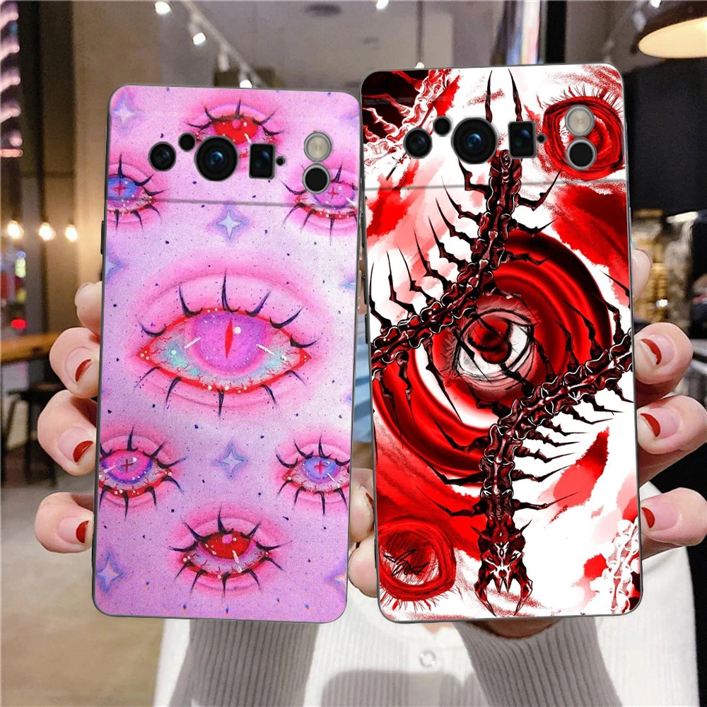 Phone Case Cover for Google Pixel 10 9 8 7 6 7A 6A Pro Shockproof Soft TPU 10 9 Pro XL Shell Bag Funda Trendy Cool Eyes Creative