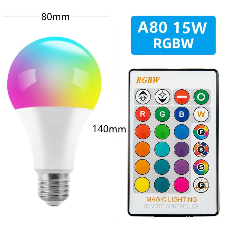 Bombilla LED RGB de 16 colores, Bombilla Multicolor E27, Base de 220V, iluminación del hogar regulable, 24 teclas, Control remoto, luz de neón de ambiente