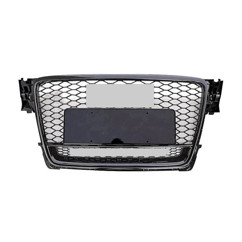 

Black Honeycomb Hood Grill Front Bumper Grille For A4 S4 RS4 2008-2012 2013-2016 2017-2019 with Quattro Car Accessories