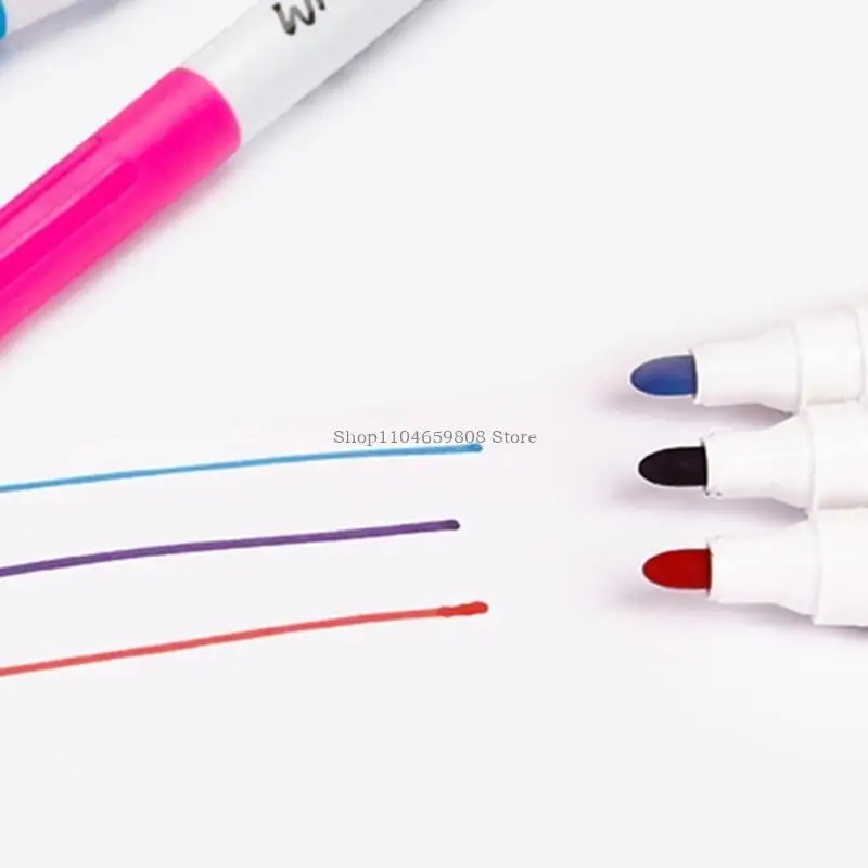 12 لونًا من أقلام السبورة الملونة القابلة لإعادة الملء، سريعة الجفاف للزجاج والمعدن والأكريليك واللوازم المكتبية المدرسية #4
