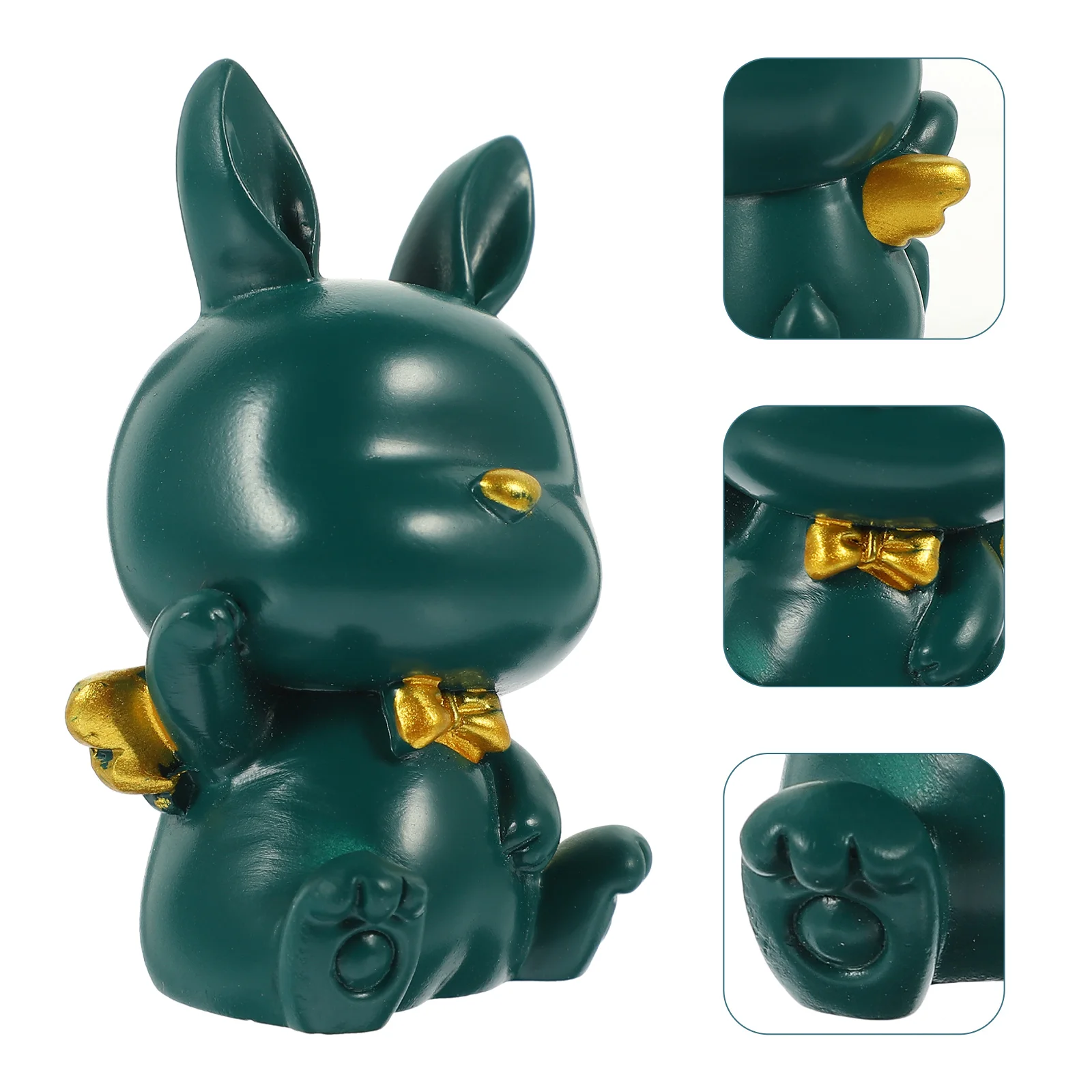 

Resin Bunny Decorations Cartoon Rabbit Figurines Desktop Garden Statue Mini L scaping Adornment Lovely Zodiac Toy